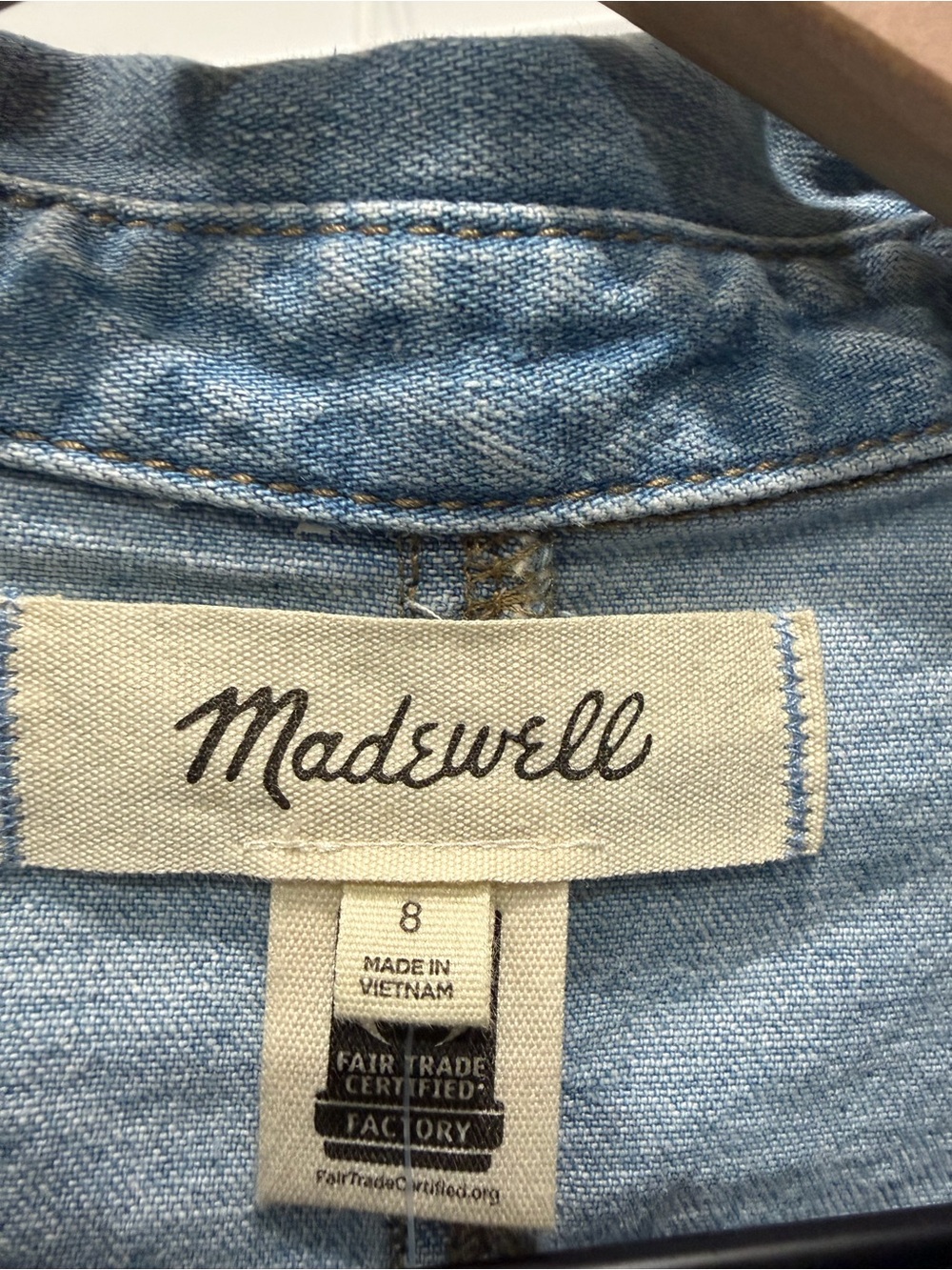 Madewell Light Blue Denim Button-Front Short Sleeve Dress - Picture 2 of 4